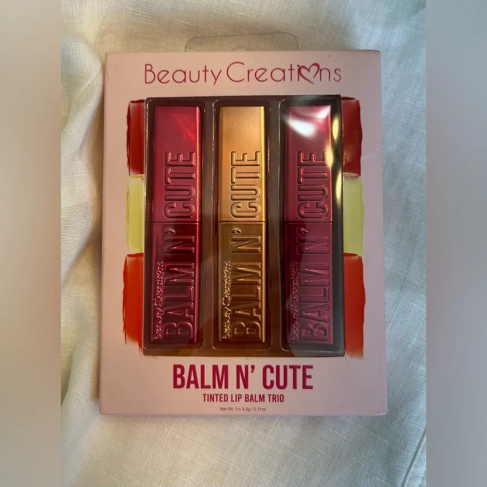 NEW IN BOX Beauty Creations Balm n’ Cute Tinted Lipbalm Trio Vanilla Rasp FPunch
